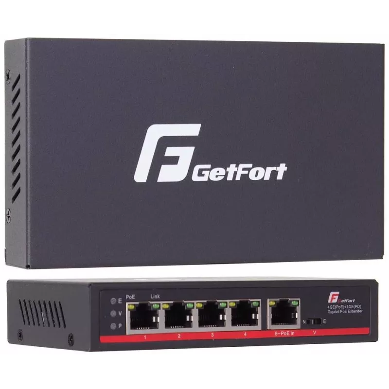 GETFORT GF-105-4PG-PD-90 Switch PoE 4 GE + 1 GE 90W (PoE-In)