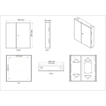 GETFORT GF-FO-PSNW-24SX Box di distribuzione in fibra ottica, 12 fibre, SC/LC, montaggio a parete, grigio chiaro