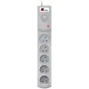 Getfort ciabatta con protezione da sovratensione 5P-1.5M-G, 5 prese, cavo 1,5 m, grigio