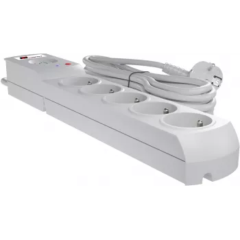 Getfort ciabatta con protezione da sovratensione 5 prese 5m grigio