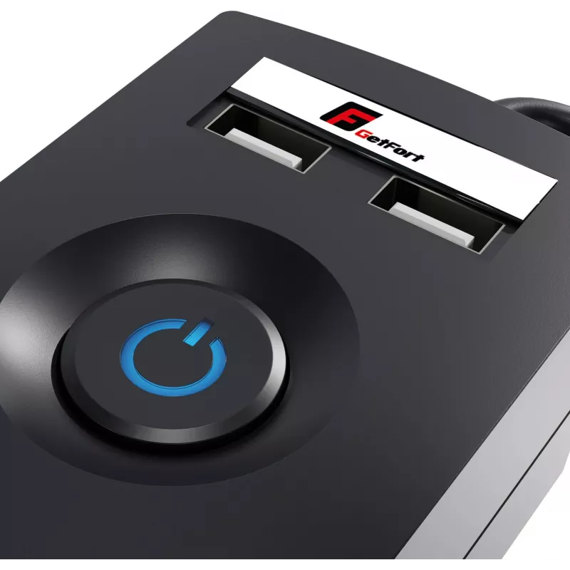Getfort ciabatta con protezione da sovratensione 5P 5m nero USB