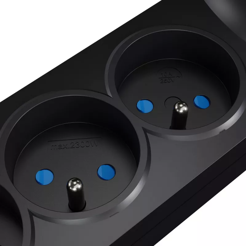 Getfort ciabatta con protezione da sovratensione 5P 5m nero USB