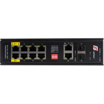 GETFORT GF-110-8PG-2G-2S switch industriale PoE+, 8x PoE+ Gigabit + 2x Gigabit + 2x SFP, da -40°C a 80°C