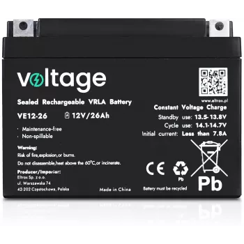 VOLTAGE batteria AGM 12V 26Ah VE12-26 (durata 6-9 anni)