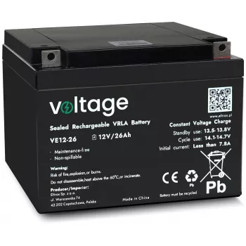 VOLTAGE batteria AGM 12V 26Ah VE12-26 (durata 6-9 anni)