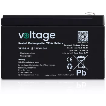 Batteria AGM VOLTAGE 12V 9Ah VE12-9.0 (durata 6-9 anni)