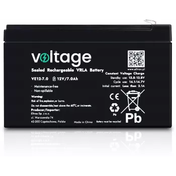 Batteria AGM VOLTAGE 12V 7Ah VE12-7.0 (durata 6-9 anni)