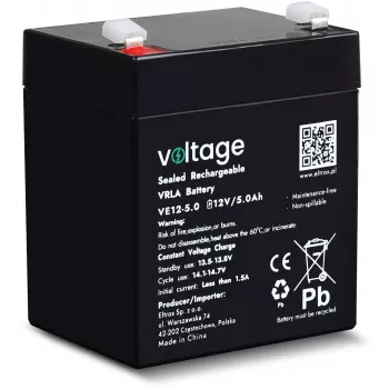 Batteria AGM Voltage 12V 5Ah VE12-5.0 (durata 6-9 anni)