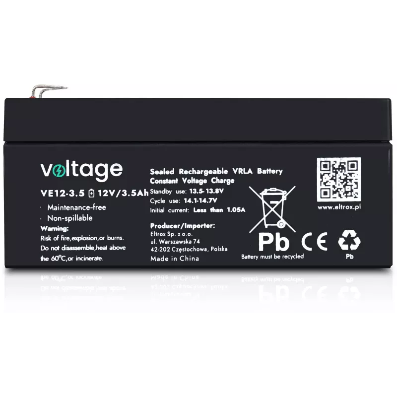 Batteria AGM VOLTAGE 12V 3,5Ah VE12-3.5 (durata 6-9 anni)