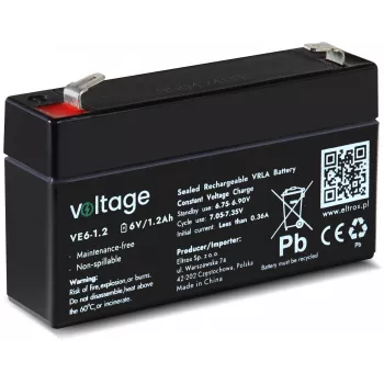 Batteria AGM Voltage 6V 1,2Ah VE6-1.2 (durata 6-9 anni)