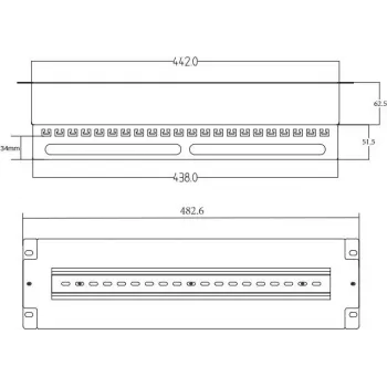 Getfort 3U 22x pannello di distribuzione Schuko 230V 16A cavo 2m nero