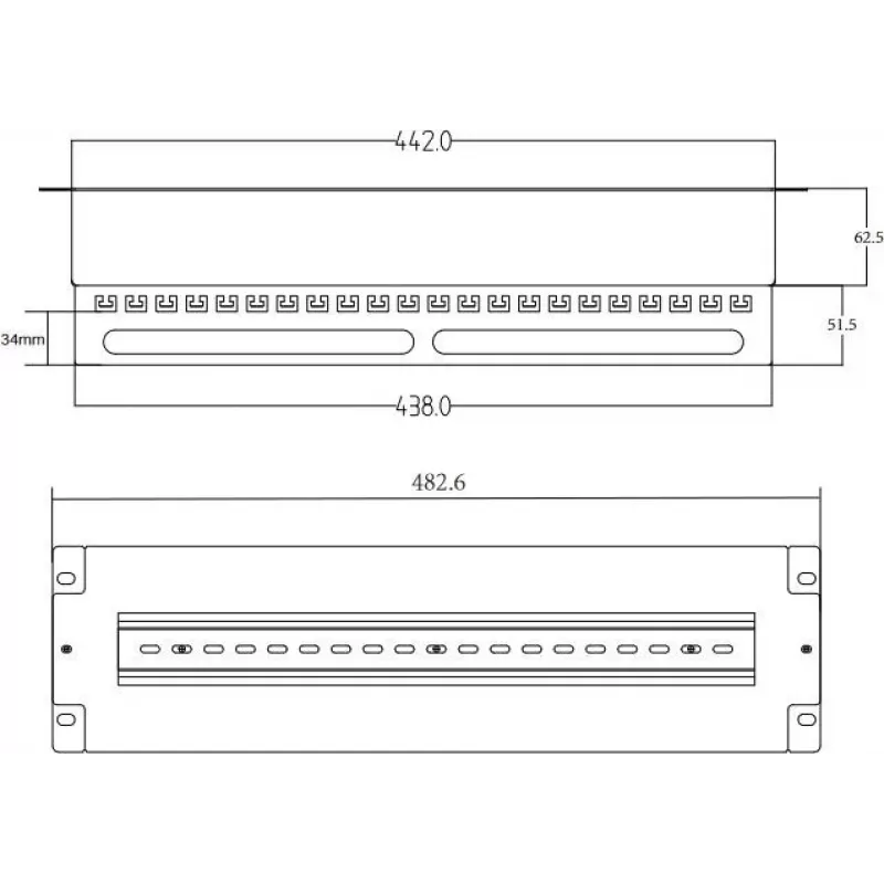 Getfort 3U 22x pannello di distribuzione Schuko 230V 16A cavo 2m nero