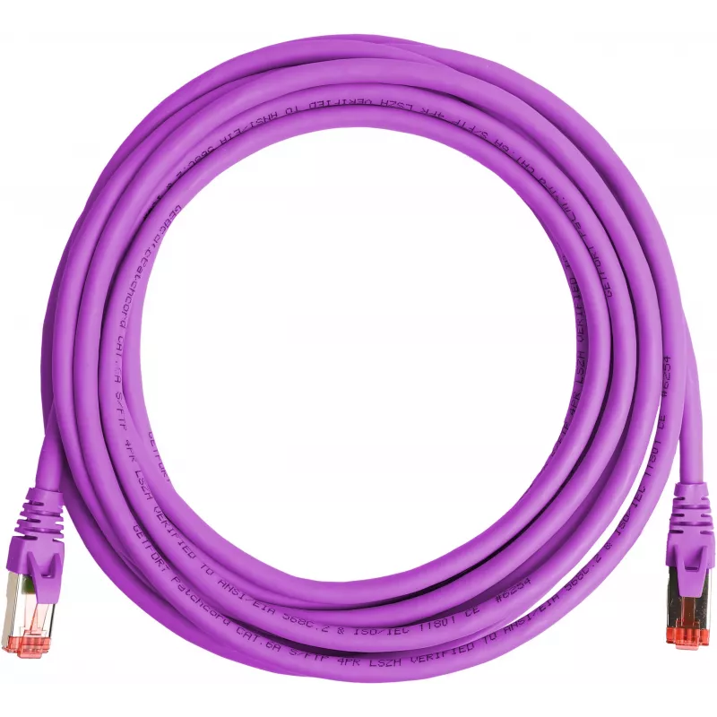 Cavo patch Ethernet GETFORT Cat.6A S/FTP LSOH 10m lilla