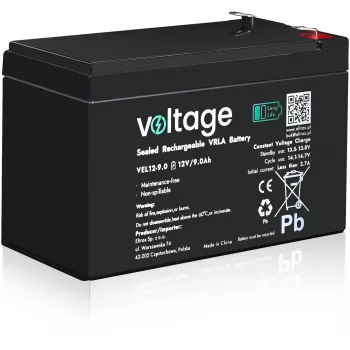 Batteria AGM Voltage Long Life 12V 9Ah VEL12-9.0 (durata di progetto 15 anni)