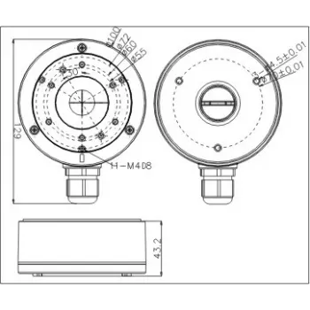 MITON MT-P1280-B contenitore elettrico, grigio, ABS, IP65, 120x80x70mm