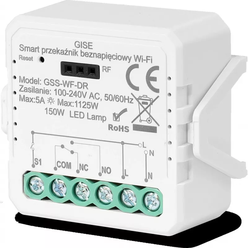 GISE modulo relè singolo senza potenziale Smart WiFi Tuya GSS-WF-DR