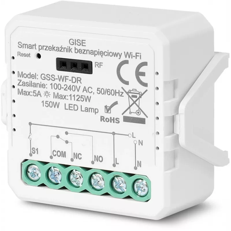 GISE modulo relè singolo senza potenziale Smart WiFi Tuya GSS-WF-DR