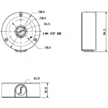 MITON MT-P134-B contenitore da parete IP65 grigio ABS