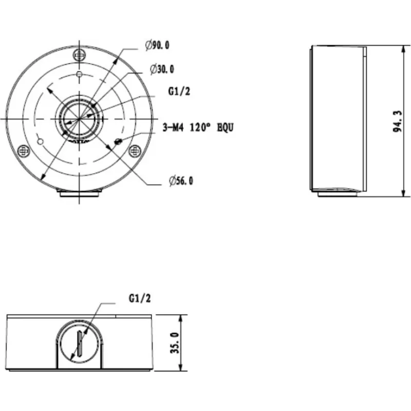 MITON MT-P134-B contenitore da parete IP65 grigio ABS