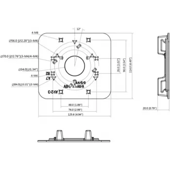 MITON piastra adattatore VESA MT-P152-B - 75x75/100x100 su 200x100/200x200, nera, 30 kg