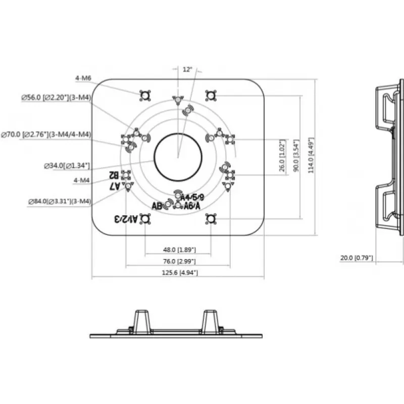 MITON piastra adattatore VESA MT-P152-B - 75x75/100x100 su 200x100/200x200, nera, 30 kg