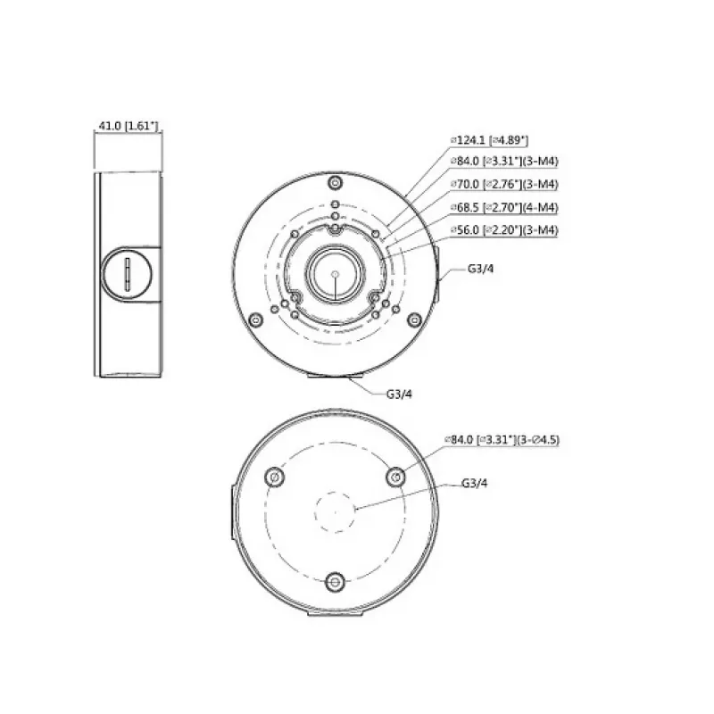 MITON MT-P130-B scatola di derivazione da parete IP65 grigia in plastica ABS