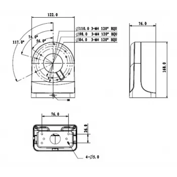 MITON MT-P203-B scatola di derivazione, da parete, ABS, grigia, IP44, 80x80x40mm