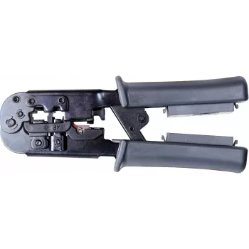 Getfort pinza crimpatrice per cavi di rete 8P8C/RJ-45, 6P6C/RJ-12, 6P4C/RJ-11 con tester integrato