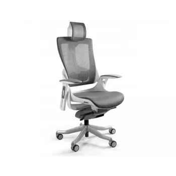 UNIQUE Wau 2 NW41 sedia da ufficio ergonomica, color carbone/rete bianca