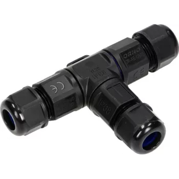 ORNO OR-AE-13602 connettore a T IP68, 3x4mm², 450V/25A, nero