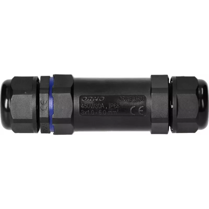 ORNO connettore lineare per cavi IP68 M25 3x6mm² 450V/30A OR-AE-13603