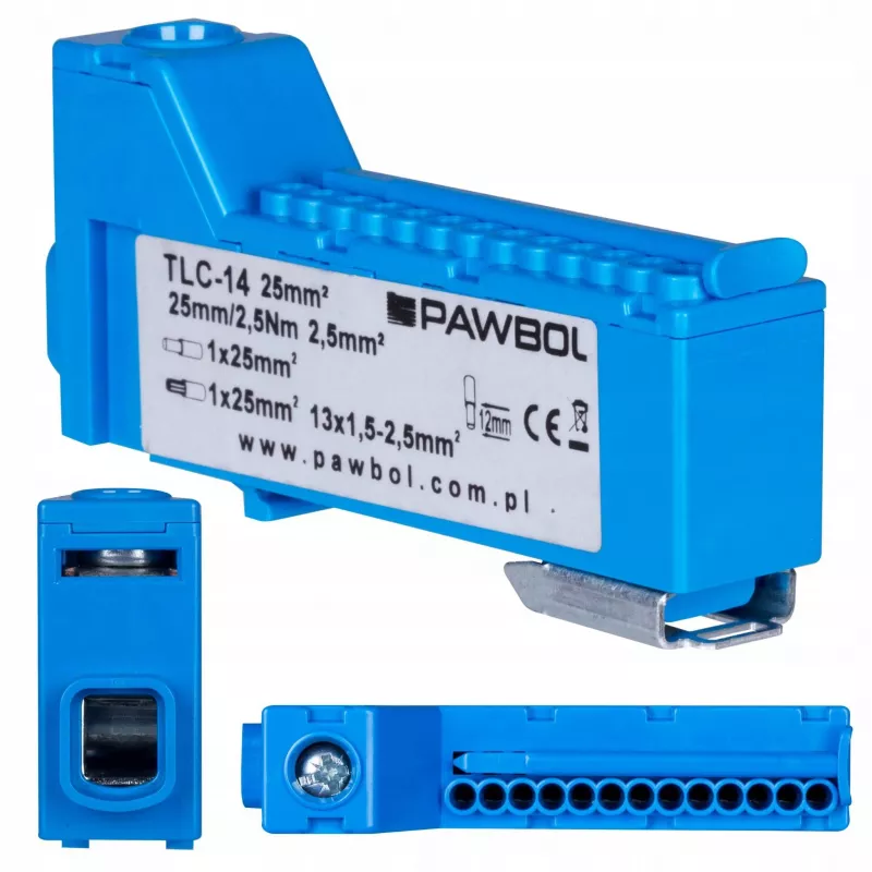 PAWBOL LZB E.4136N Morsetto modulare senza viti blu 12 poli 450V 24A