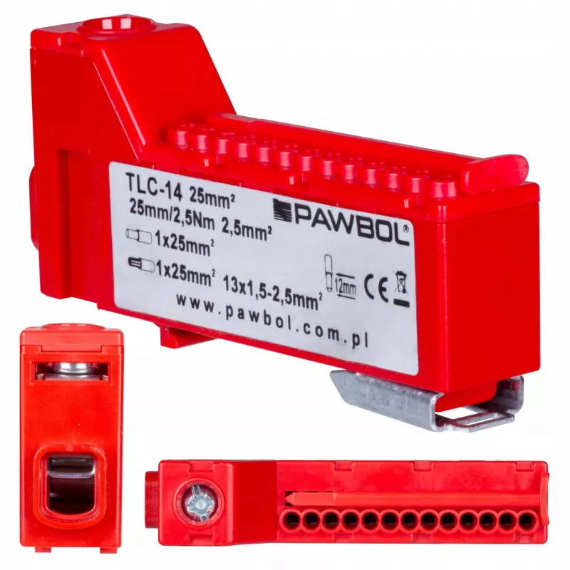 PAWBOL LZB E.4136CZ Morsetto modulare senza viti 12 poli rosso 450V 24A