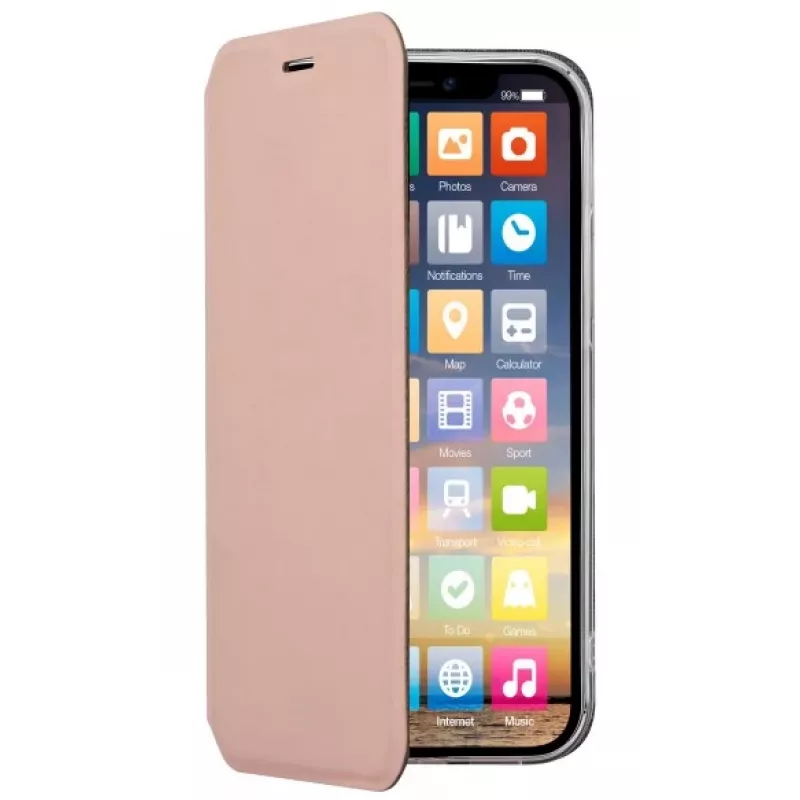 SCREENOR Clever Custodia a portafoglio per Apple iPhone 12 / 12 Pro - rosa