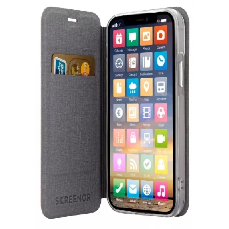 SCREENOR Clever Custodia a portafoglio per Apple iPhone 12 / 12 Pro - rosa