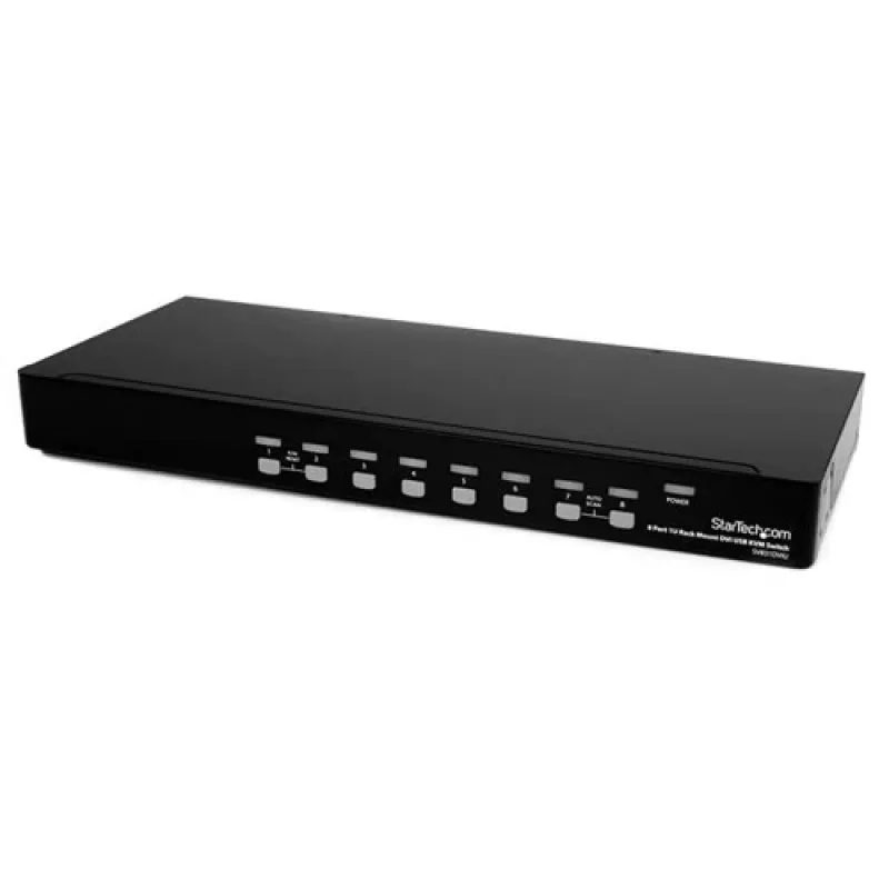 StarTech.com switch KVM DVI USB 8 porte 1U - switch DVI-I / USB-B 8 vie per montaggio a rack