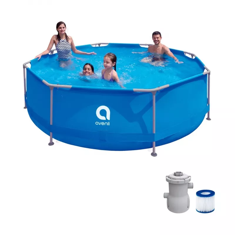 Avenli piscina con struttura rotonda 305x76 cm set con pompa filtrante