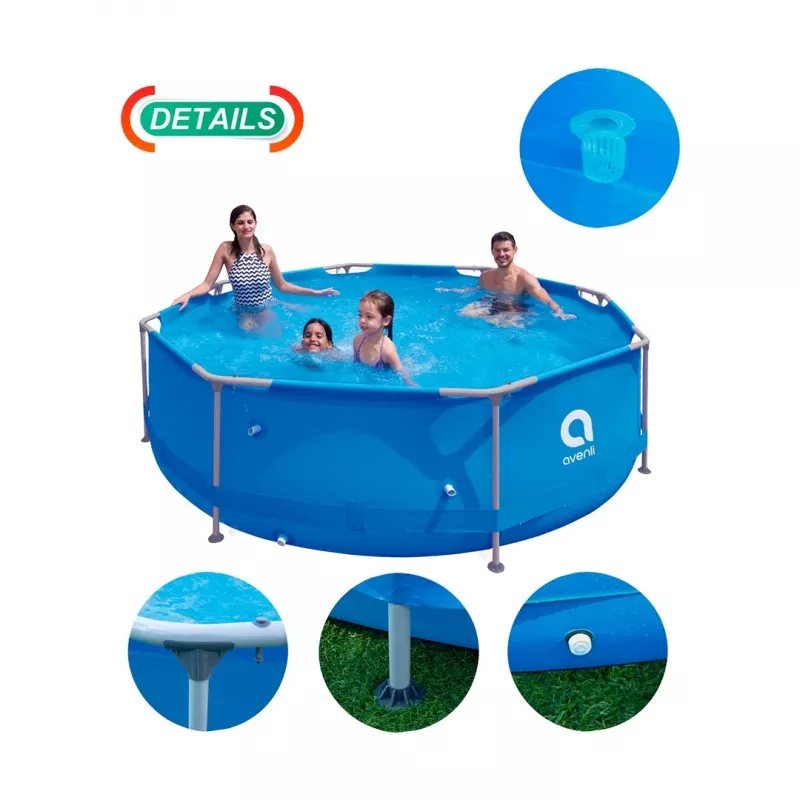 Avenli piscina con struttura rotonda 305x76 cm set con pompa filtrante