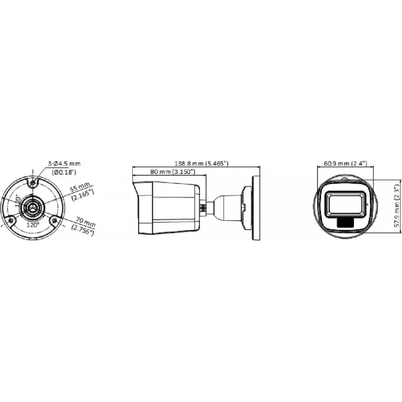 Hikvision DS-2CE16D0T-LPFS(2.8mm) telecamera mini bullet IR 2MP, uscita video 4-in-1, IP67