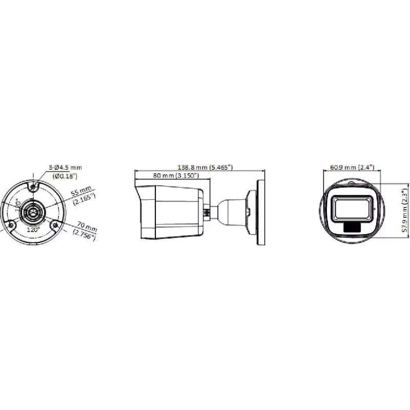Hikvision DS-2CE16K0T-LPFS telecamera bullet 3K 4-in-1 con obiettivo 2,8mm e luce bianca