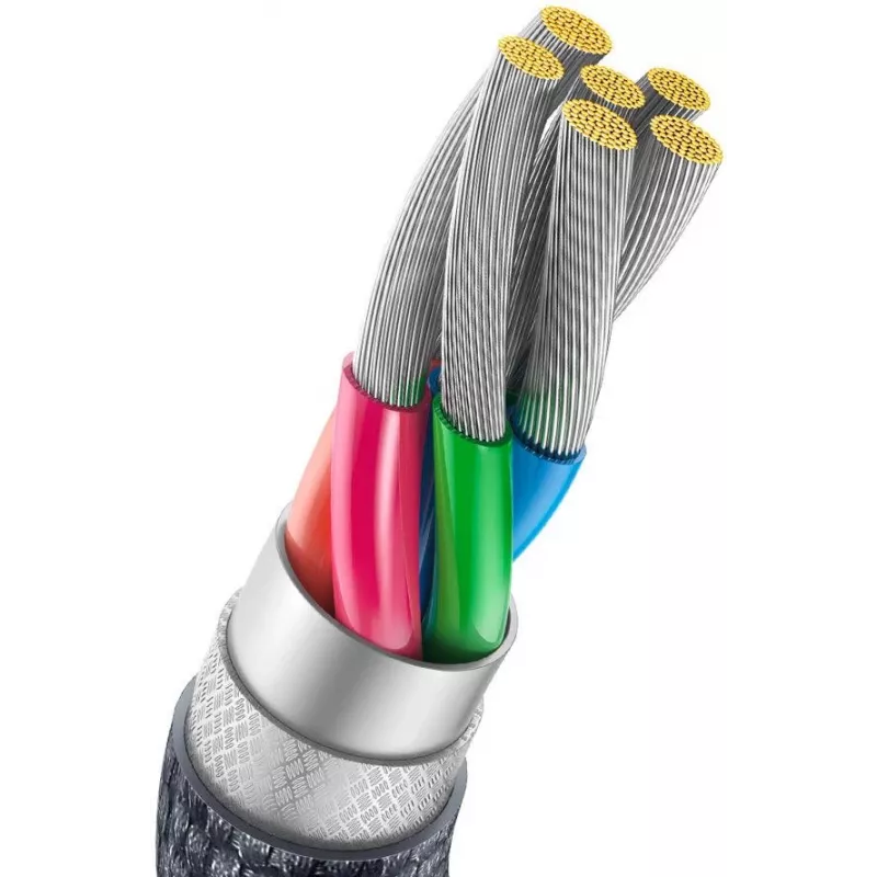 Baseus Crystal Shine Cavo USB-A a USB-C 1,2m 100W 6A QC 3.0 Nylon intrecciato nero
