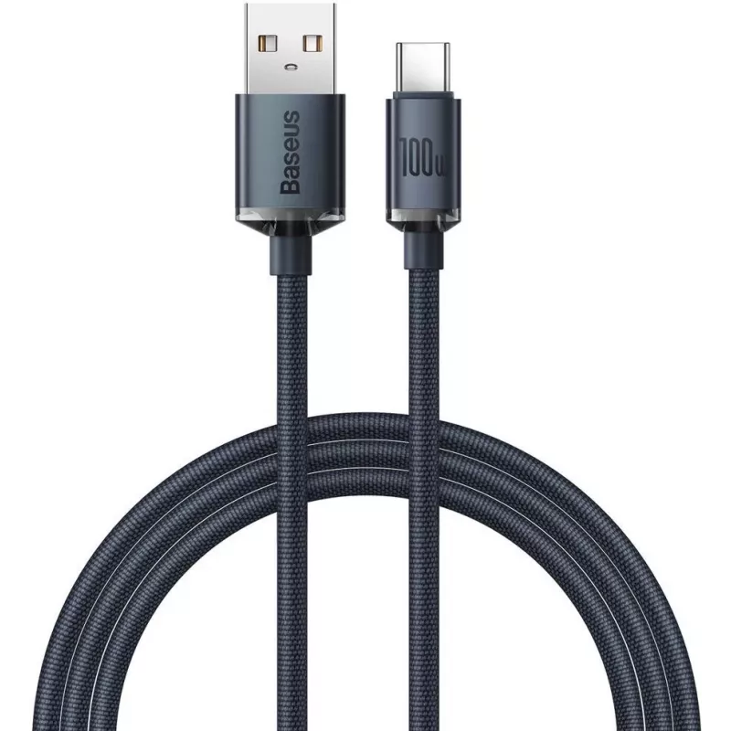 Baseus Crystal Shine Cavo USB-A a USB-C 1,2m 100W 6A QC 3.0 Nylon intrecciato nero