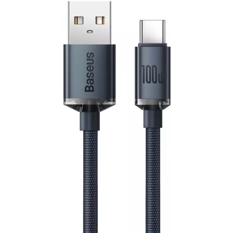 Baseus Crystal Shine Cavo USB-A a USB-C 1,2m 100W 6A QC 3.0 Nylon intrecciato nero
