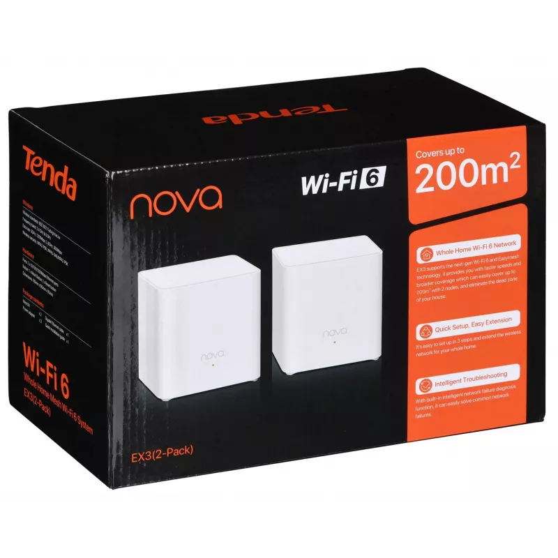Tenda EX3 (confezione da 2) Sistema Mesh Wi-Fi 6 dual band AX1500 Bianco