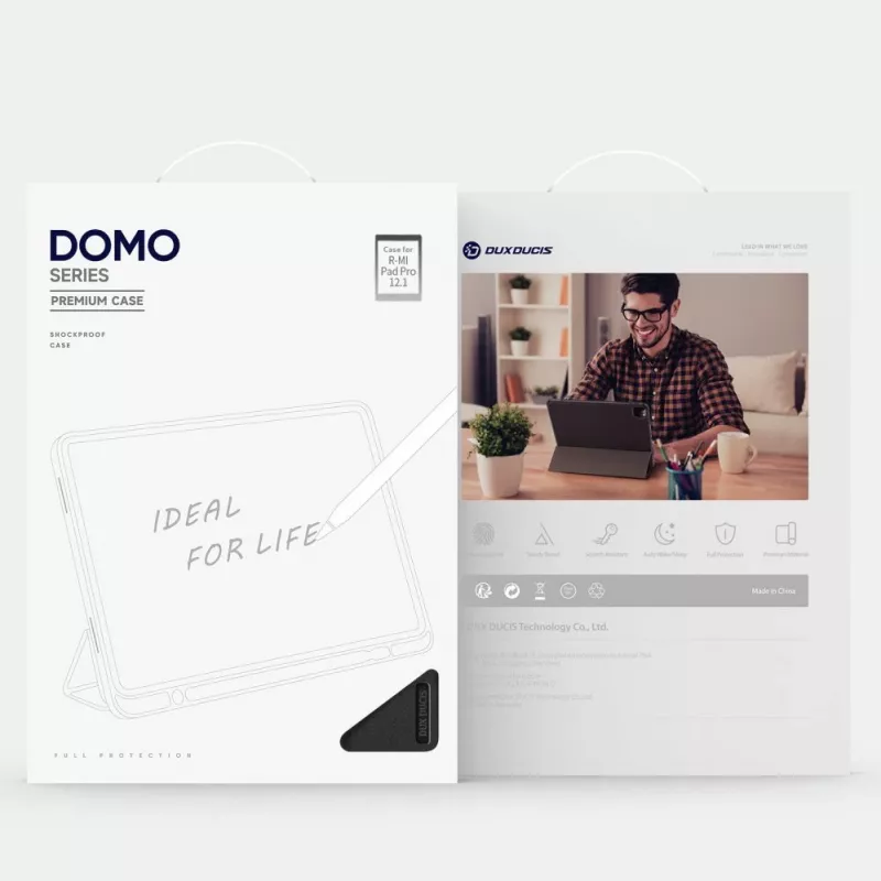 Dux Ducis Domo Custodia con flip e smart sleep per Xiaomi Redmi Pad Pro (4G/5G)/Poco Pad 12.1 - Nero
