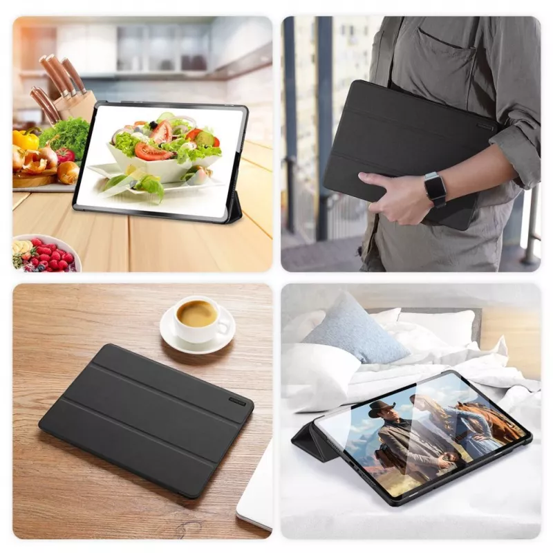 Dux Ducis Domo Custodia con flip e smart sleep per Xiaomi Redmi Pad Pro (4G/5G)/Poco Pad 12.1 - Nero