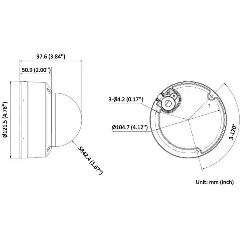 Hikvision DS-2CD2143G2-LI(2.8mm) PL Telecamera IP dome AcuSense 4MP con obiettivo 2,8 mm, luce bianca e IR