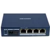 Hikvision DS-3D504TP-A Switch PoE industriale unmanaged, 4 porte PoE+, 1 uplink SFP, budget 60W