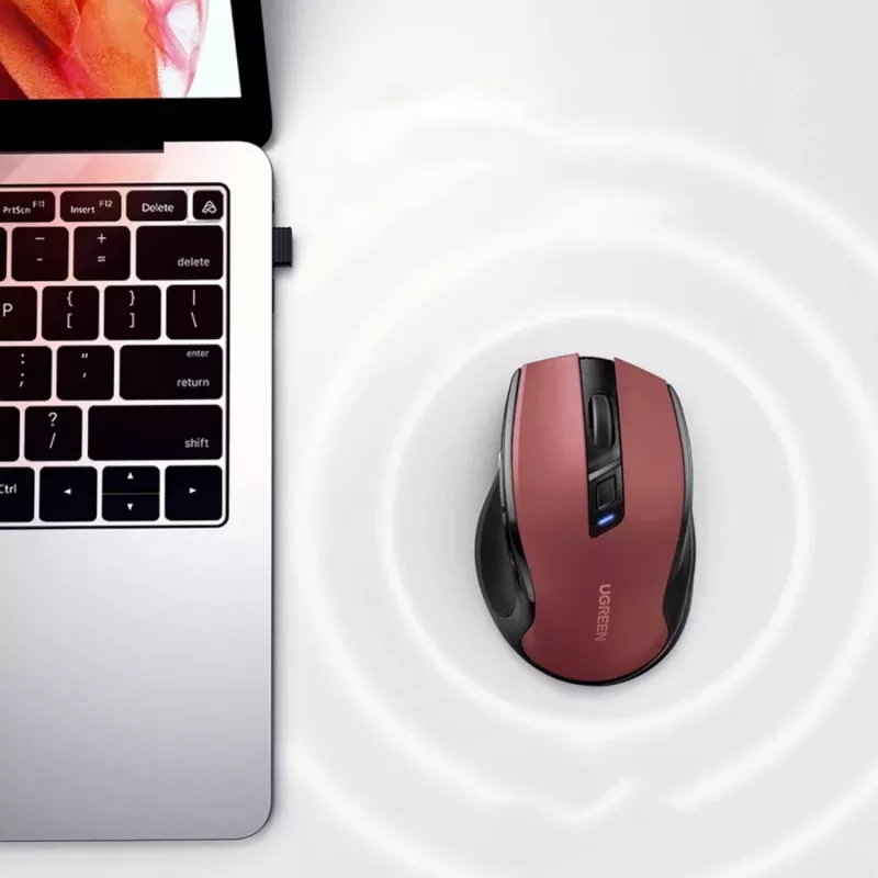 UGREEN MU006 mouse ottico wireless 2.4GHz / Bluetooth 5.0 4000 DPI - rosso