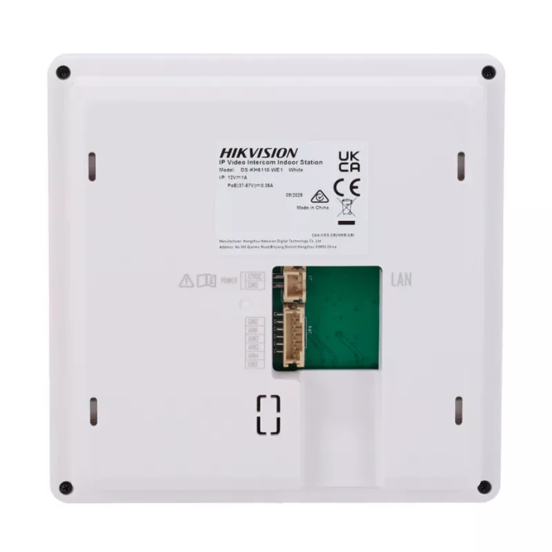 Hikvision DS-KH6110-WE1 posto interno 4.3 pollici, 480x272, PoE, WiFi, 4 tasti programmabili, touchscreen, bianco